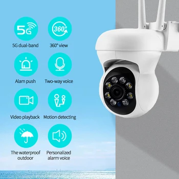 Камера видеонаблюдения IP Wifi 5G 1080P, монитор мини-камеры Smart Home Security Protection, веб-камера для наблюдения за домашними животными