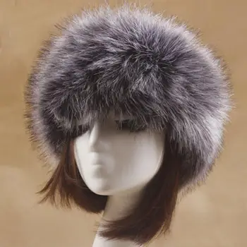 Женская шапка из пушистого искусственного лисьего меха, зимняя лыжная шапка, шапка-ушанка, Толстая Меховая шапка, Зимняя теплая шапка, женская Модная женская шапка