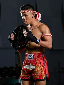 Шорты PUGILIST P2 для муай тай tiger muay thai shorts boxing fight короткие спортивные быстросохнущие шорты с вышивкой для тайского бокса