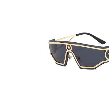 Y2K Rock Punk Retro Custom One Piece UV400 Metal PC Дизайнерские солнцезащитные очки для мужчин и женщин 2023