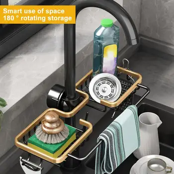 Экономия пространства на кухонной столешнице Экономия пространства на кухонной раковине, подставке для слива, держателе крана, губке, щетке, сушке полотенец для ванной комнаты