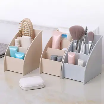7 Colors Desk Organizer Anti-slip Versatile 3 Compartments Makeup Brush Table Storage Box For Office Менеджер Рабочих Столов