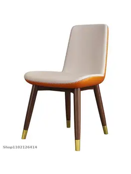 Обеденный стол и стулья из цельного дерева в скандинавском стиле, современный минималистичный модный дом, ресторан, отель, итальянская легкая роскошная сетка