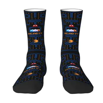 Крутые мужские носки для аркадных видеоигр Pac Dress, унисекс, теплые носки для команды консольных электронных игр с 3D-принтом, дышащие, с 3D-принтом