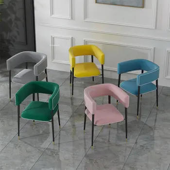 Современные обеденные стулья Nordic Light Роскошная Мебель для гостиной Со спинкой Кресло для отдыха Минималистичный Домашний Кухонный стул для столовой