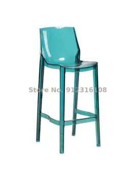 Акриловый прозрачный барный стул сетчатый красный бытовой высокий табурет современный простой высокий стул Скандинавский пластиковый хрустальный барный стул