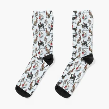 Рождественские носки Greyhound, забавные носки, мужские хлопчатобумажные носки, мужские носки