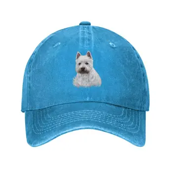 Изготовленная на заказ хлопчатобумажная бейсболка для собак Вест-Хайленд-Уайт-терьер Спортивная Мужская Женская Регулируемая шляпа Westie Puppy Dad Hat Летняя