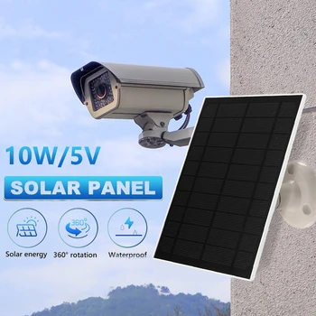Солнечная Панель 10W 5V Наружные Солнечные Батареи ChargerMicro USB + Type-C 2 в 1 Солнечных Панелях для Камеры Безопасности/Небольшой Домашней Системы Освещения