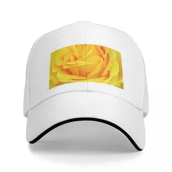 Фотография красивой желтой розы крупным планом, бейсбольная кепка, бейсболка, каска, дизайнерская мужская шляпа, женская уличная одежда для рейва