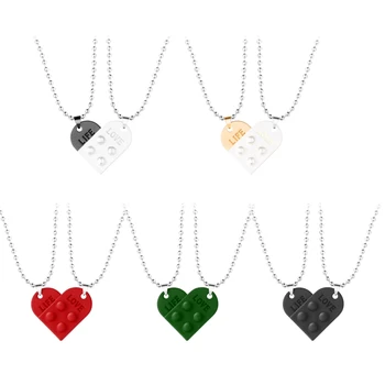 Ожерелье-талисман в виде кирпичного сердца для творчества Ожерелье с подвеской в виде кирпичного сердца Набор подвесок в тон Ко Дню Святого Валентина