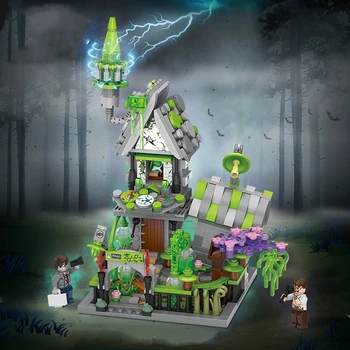 Строительный блок для Хэллоуина Игрушки для Дома-монстра Украшения для Дома с Привидениями, Дом Ведьмы, Собранные из мелких частиц, Подарки на Хэллоуин