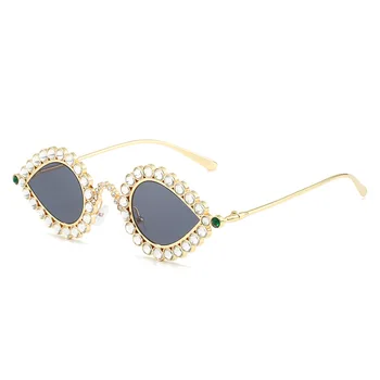 2023 Новые Солнцезащитные Очки Cat Eye Женские Роскошные Брендовые Дизайнерские Солнцезащитные Очки Pearl UV400 Vintage Small Frame Eyewear Ladies Oculos De Sol