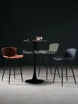 Скандинавский барный стул для семейного отдыха, простой современный креативный высокий табурет для кафе, персонализированный барный стул, сетчатый красный барный стул