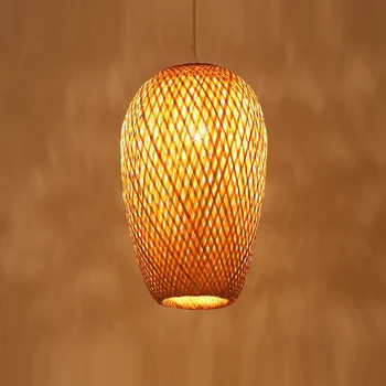 Бамбуковые абажуры, тканые подвесные светильники, потолочный ресторанный фонарь, декоративный подвесной ротанг в деревенском стиле