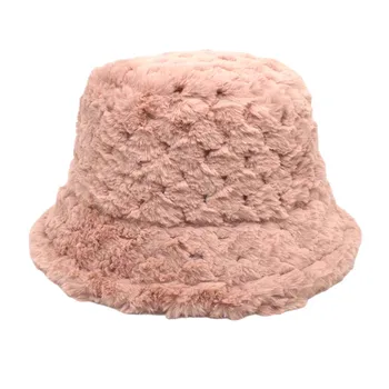 Зимняя имитация норковой шапки, женская шапка для бассейна, японская Дикая Холодостойкая теплая рыбацкая шапка, утолщенные шляпы-ведра