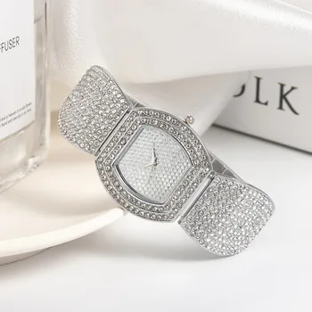 ROL-001 Высококачественные роскошные модные женские часы с бриллиантами, из материала в виде стальной полосы, который не выцветает, и бесплатная доставка