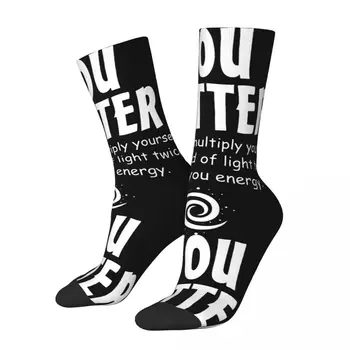 Забавные Счастливые Носки You Matter You Energy Мужские Носки в стиле Ретро Harajuku Science Equation Formula Хип-Хоп Новинка С Рисунком Crew Crazy Sock
