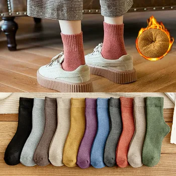 2 пары зимних носков, женские носки для сна, осенне-зимнее полотенце, плюс бархатные толстые махровые носки