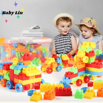Поделки из крупнозернистого пластика строительные блоки игрушки для детей раннего образования подарочное ведро для детского сада оптом мини-блок