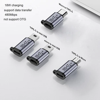 E56B Micro USB Mini USB Type-C Адаптер Мужской Женский Конвертер Синхронизация данных Зарядка