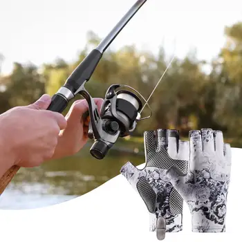 1 Пара рыболовных перчаток 50 без пальцев с защитой от ультрафиолета Рыболовные перчатки, устойчивые к ультрафиолетовому излучению, Каякинг, пеший туризм, солнцезащитные перчатки для рыбалки для мужчин