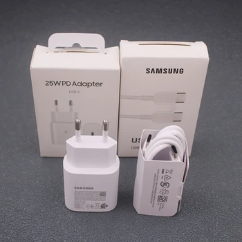 SAMSUNG 25 Вт USB C Cargador PD Адаптер Питания USB C Кабель Быстрой Зарядки Для Galaxy Note10 S23 S22 S21 Ultra Plus Z Fold Flip 5 4 3