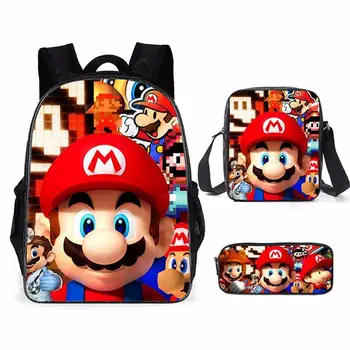 Новый мультяшный рюкзак Super Mario Bros Back To School, сумка для канцелярских принадлежностей из аниме Каваи, сумка-пенал, рождественские подарки для детей