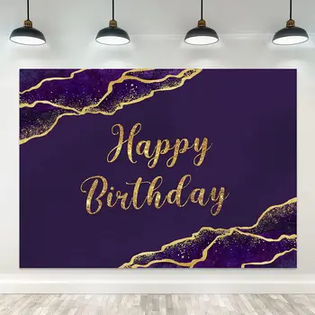 Фиолетовый Золотой Мраморный Роскошный Абстрактный Трещины с днем рождения фото фон фон для фотосъемки студийный баннер