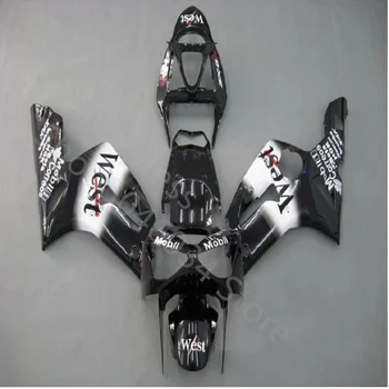 ЗАПАДНЫЙ черный Новый ABS Мотоцикл Инжекционные обтекатели комплект Подходит для kawasaki Ninja ZX-6R 636 ZX6R 2003 2004 03 04 Кузов комплект обтекателей