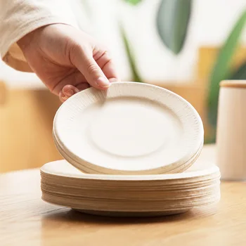 Разлагаемая одноразовая посуда CHAHUA: экологически чистые бумажные тарелки для экологичного ужина