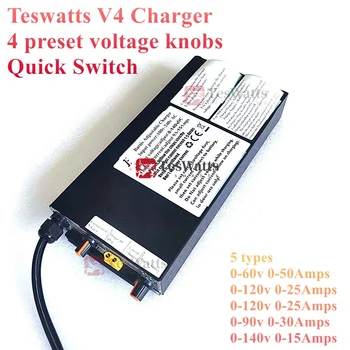 Зарядное Устройство Teswatts V4 с 4 Предустановленными Напряжениями Быстрого переключения 90v 120v 0- 20A 15A 140v 126v 134v Регулировки LTO Источника питания XT60 GX16