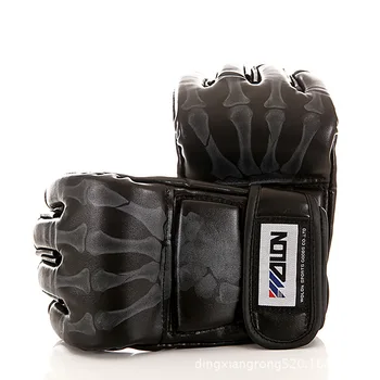 Толстые боксерские перчатки Перчатки для ММА Санда Тхэквондо на полпальца Перчатки с мешками для боя ММА с песком Профессиональное оборудование для тренировок TKD