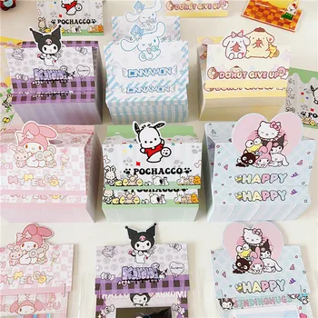 Sanrio Family, Картонная упаковка с милым мультяшным рисунком, Подарочный упаковочный материал, Украшение для закладок, Бумажная открытка, Набор канцелярских принадлежностей