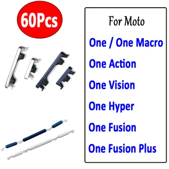 60шт, Оригинальные Боковые Клавиши, Замена Кнопок Питания и Регулировки громкости Для Motorola Moto One Vision Action Macro Hyper Fusion Plus