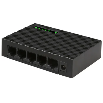 5-Портовый Сетевой Коммутатор 4-Проводной RJ45 Gigabit Ethernet 1000 Мбит/с Разветвитель Travel Lan Switch Концентратор для Настольных ПК EU Plug Черный