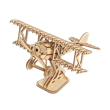 Набор деревянных головоломок ручной работы DIY AssemblyAirplane Model Building set для детей GXMB