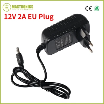 Лучшее качество 12V 2A 24W EU Plug AC 110 ~ 240V к DC 12V 2A Адаптер питания видеонаблюдения для светодиодной ленты Бесплатная доставка