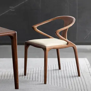 Обеденные стулья из массива дерева в скандинавском стиле, кухонная мебель, Современный минималистичный обеденный стул со спинкой, кресло для отдыха, гостиная B