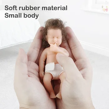 имитация куклы Реборн 12 см Новорожденный ребенок Мягкая резиновая игрушка для детей 7-14 лет Подгузник-соска