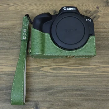 Чехол-сумка из искусственной кожи для Canon Eos R50, сумка для фотоаппарата, защита крайней плоти, половина основания для Canon Eos R50, корпус с ремешком