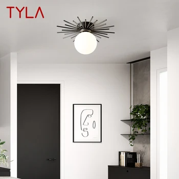 Современный латунный потолочный светильник TYLA в скандинавском стиле Простые креативные медные светильники Home для декора лестниц и проходов