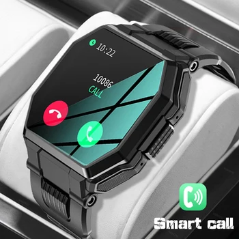2022 Новые умные часы с Bluetooth-вызовом, мужские спортивные фитнес-трекеры с полным касанием, контроль артериального давления, частоты сердечных сокращений, Умные часы с музыкальным управлением + коробка