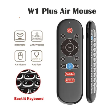 W1 Plus 2.4G Беспроводной с голосовым управлением ИК-обучающий гироскоп Air Mouse Пульт дистанционного управления для Android Windows OS TV BOX