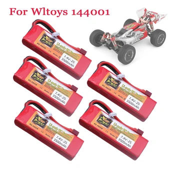 Оригинальный аккумулятор для Wltoys 144001 2s 7,4 V 3500mAh Lipo аккумулятор, перезаряжаемый для Wltoys 1/14 144001 124018 124019 RC автомобильный аккумулятор