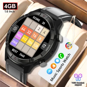 Новые Игровые Смарт-часы AMOLED 454*454 HD Always On Display Bluetooth Call Для Мужчин Huawei TWS Наушники 4G Memory Music smartwatch