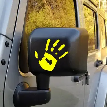 Наклейка на автомобиль с рисунком ладони, долговечная наклейка на автомобиль, яркие наклейки на ладони на зеркале автомобиля, красочные наклейки с отпечатками рук для внедорожников