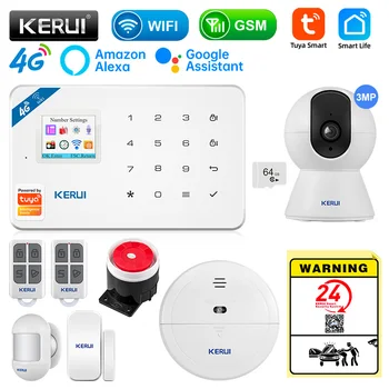 KERUI W184 Security Protection GSM 4G WIFI Tuya APP 1.7 lnches Умная Домашняя Сигнализация Для Домашней Противоугонной Сигнализации Пакет 6 Языков
