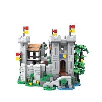 MOC Creative Expert Ideas Рыцари Льва, Средневековый замок, модель, Строительные блоки, кирпичи, игрушки для творчества 