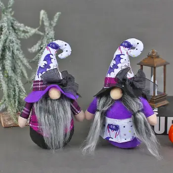 Плюшевые куклы-гномы, фиолетовые плюшевые эльфы, шведские куклы Tomte ручной работы, скандинавские гномы для подарков на вечеринку в честь Хэллоуина